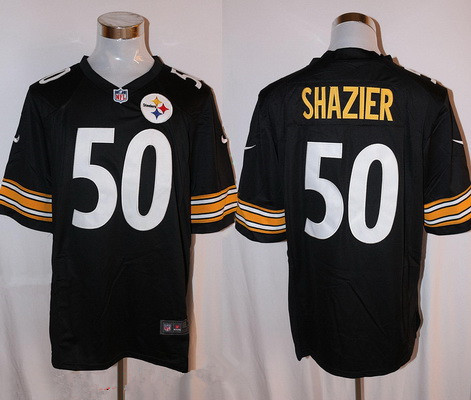 Men's Pittsburgh Steelers #50 Ryan Shazier Black Team Color Stitched NFL Nike Game Jersey