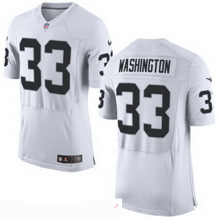 Men's Oakland Raiders #33 DeAndre Washington NEW White Road Stitched NFL Nike Elite Jersey