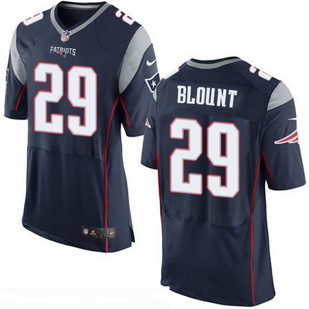 Men's New England Patriots #29 LeGarrette Blount NEW Navy Blue Team Color Stitched NFL Nike Elite Jersey