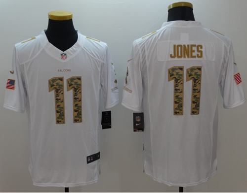 Nike Falcons #11 Julio Jones White Men's Stitched NFL Limited Salute to Service Jersey