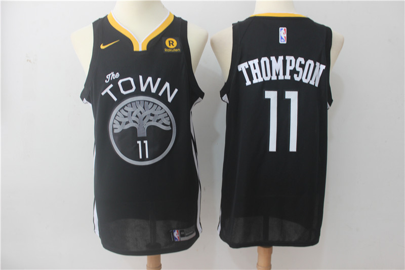 Warriors 11 Klay Thompson Black Nike Swingman Jersey