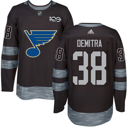 Blues #38 Pavol Demitra Black 1917-2017 100th Anniversary Stitched NHL Jersey