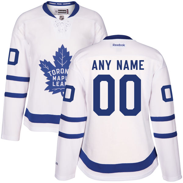 Women's Toronto Maple Leafs White Away Custom Stitched NHL 2016-17 Reebok Hockey Jersey