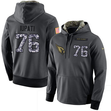 NFL Men's Nike Arizona Cardinals #76 Mike Iupati Stitched Black Anthracite Salute to Service Player Performance Hoodie