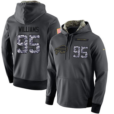 NFL Men's Nike Buffalo Bills #95 Kyle Williams Stitched Black Anthracite Salute to Service Player Performance Hoodie