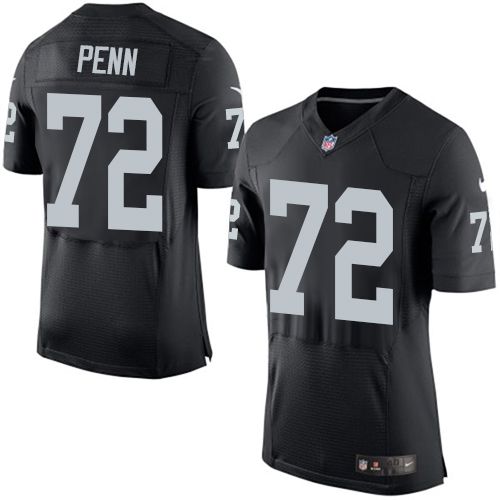 Nike Raiders #72 Donald Penn Black Team Color Men's Stitched NFL New Elite Jersey