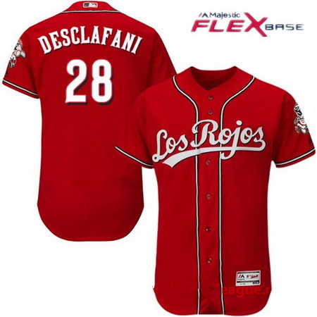 Men's Cincinnati Reds #28 Anthony DeSclafani Los Rojos Red Stitched MLB Majestic Flex Base Jersey