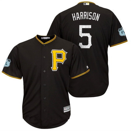 Men's Pittsburgh Pirates #5 Josh Harrison Black 2017 Spring Training Stitched MLB Majestic Cool Base Jersey