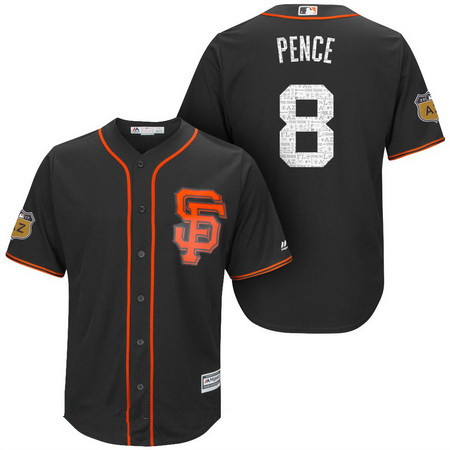 Men's San Francisco Giants #8 Hunter Pence Black 2017 Spring Training Stitched MLB Majestic Cool Base Jersey