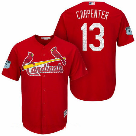 Men's St. Louis Cardinals #13 Matt Carpenter Red 2017 Spring Training Stitched MLB Majestic Cool Base Jersey