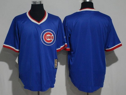 Men's Chicago Cubs Blank Royal Blue Pullover Stitched MLB Majestic 1994 Cooperstown Collection Jersey