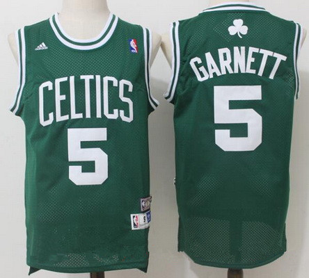 Men's Boston Celtics #5 Kevin Garnett Green Hardwood Classics Soul Swingman Stitched NBA Throwback Jersey