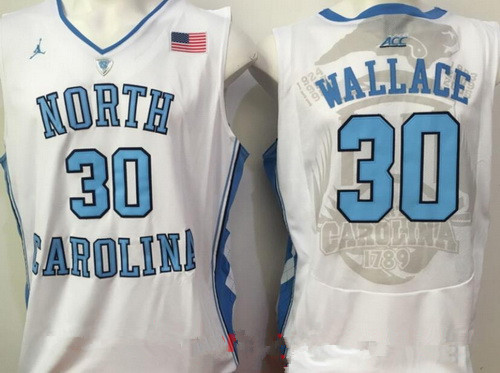 Men's North Carolina Tar Heels #30 Rasheed Wallace White College Basketball 2017 Brand Jordan Swingman Stitched NCAA Jersey