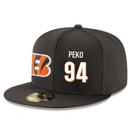 Cincinnati Bengals #94 Domata Peko Snapback Cap NFL Player Black with White Number Stitched Hat