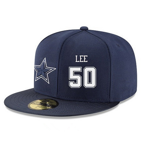 Dallas Cowboys #50 Sean Lee Snapback Cap NFL Player Navy Blue with White Number Stitched Hat