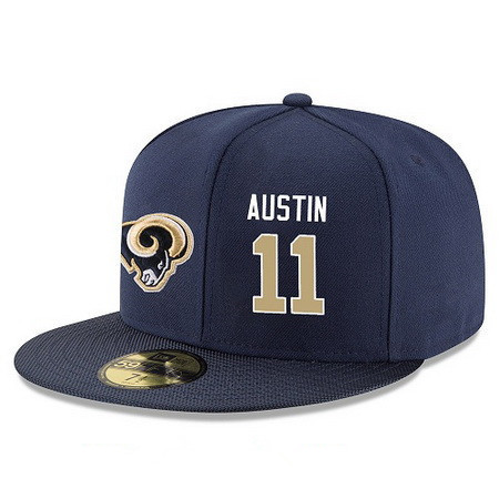 Los Angeles Rams #11 Tavon Austin Snapback Cap NFL Player Navy Blue with Gold Number Stitched Hat