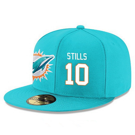 Miami Dolphins #10 Kenny Stills Snapback Cap NFL Player Aqua Green with White Number Stitched Hat