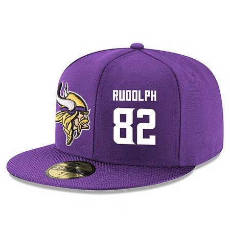 Minnesota Vikings #82 Kyle Rudolph Snapback Cap NFL Player Purple with White Number Stitched Hat