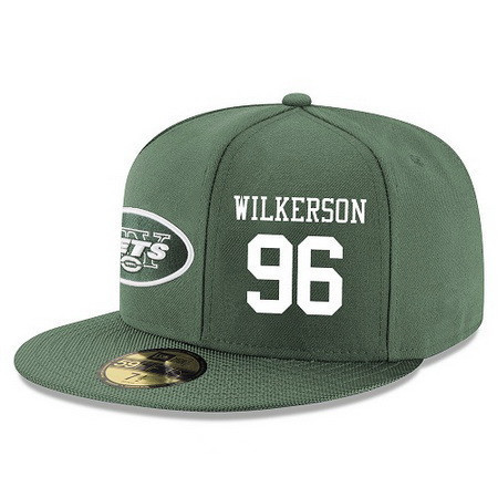 New York Jets #96 Muhammad Wilkerson Snapback Cap NFL Player Green with White Number Stitched Hat