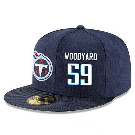 Tennessee Titans #59 Wesley Woodyard Snapback Cap NFL Player Navy Blue with White Number Stitched Hat