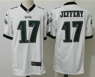 Men's Philadelphia Eagles #17 Alshon Jeffery White Road Stitched NFL Nike Game Jersey