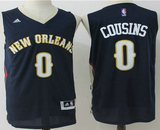 Men's New Orleans Pelicans #0 DeMarcus Cousins Navy Blue Stitched NBA Revolution 30 Swingman Jersey