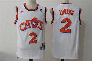 Men's Cleveland Cavaliers #2 Kyrie Irving White Hardwood Classics Soul Swingman Throwback Jersey