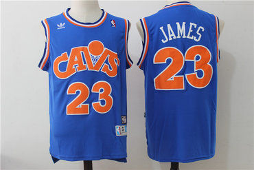 Men's Cleveland Cavaliers 23 Lebron James Blue Hardwood Classics Swingman Jersey