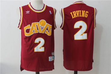 Men's Cleveland Cavaliers #2 Kyrie Irving Burgundy Hardwood Classics Soul Swingman Throwback Jersey