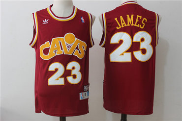 Men's Cleveland Cavaliers 23 Lebron James Burgundy Hardwood Classics Swingman Jersey