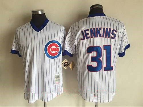 Men's Chicago Cubs #31 Fergie Jenkins White Pullover 1994 Cooperstown Collection Stitched MLB Jersey by Mitchell & Ness