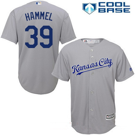 Men's Kansas City Royals #39 Jason Hammel Gray Road Stitched MLB Majestic Cool Base Jersey