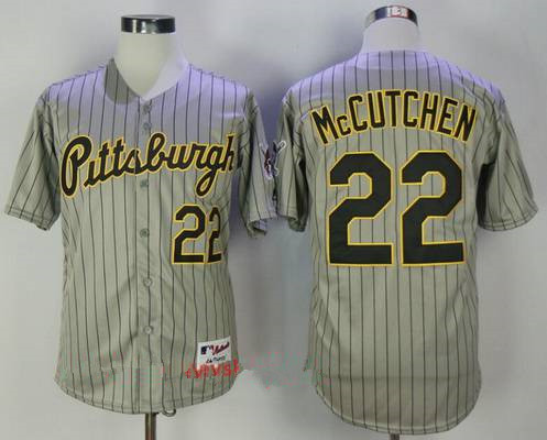 Men's Pittsburgh Pirates #22 Andrew McCutchen Gray 1997 Throwback Turn Back The Clock MLB Majestic Collection Jersey