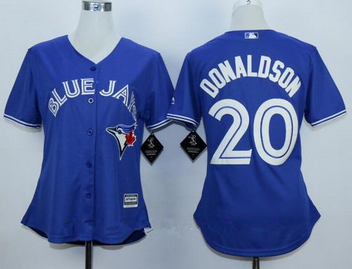 Women's Toronto Blue Jays #20 Josh Donaldson Royal Blue Stitched MLB Majestic Cool Base Jersey