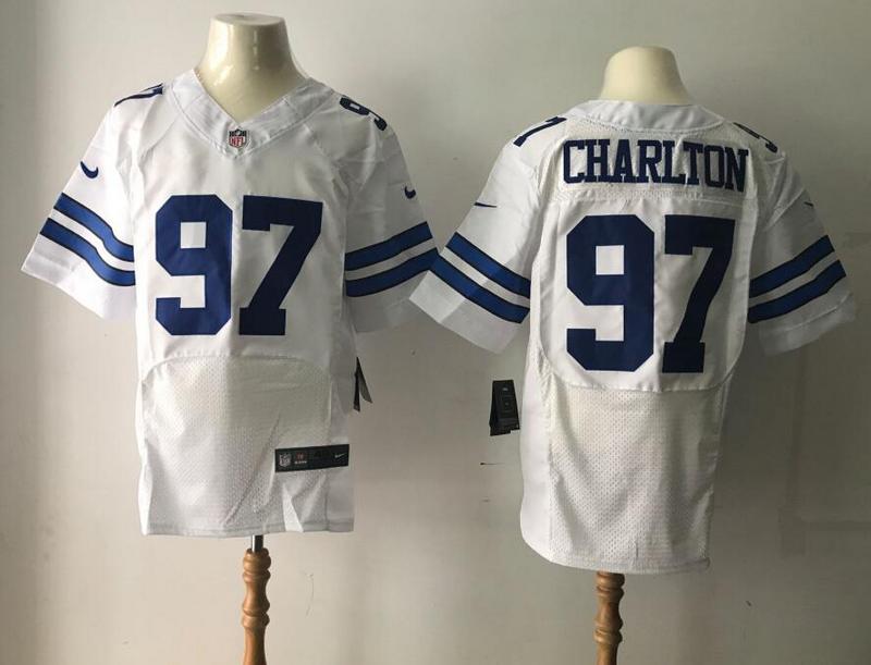 Men's 2017 NFL Draft Dallas Cowboys #97 Taco Charlton White Road Stitched NFL Nike Elite Jersey