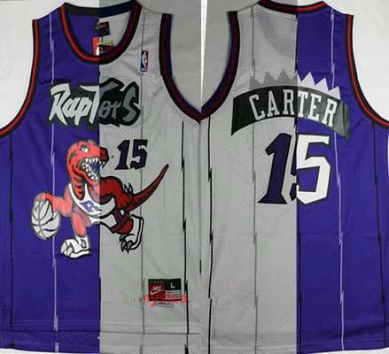 Men's Toronto Raptors #15 Vince Carter Purple White Two Tone Stitched NBA Hardwood Classic Swingman Jersey