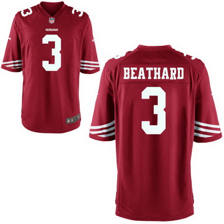 Men's 2017 NFL Draft San Francisco 49ers #3 C. J. Beathard Scarlet Red Team Color Stitched NFL Nike Game Jersey