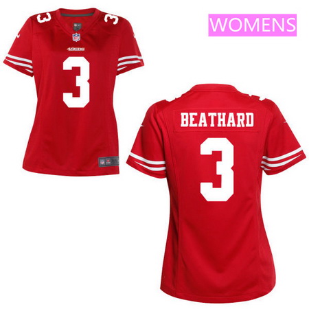 Women's 2017 NFL Draft San Francisco 49ers #3 C. J. Beathard Scarlet Red Team Color Stitched NFL Nike Game Jersey