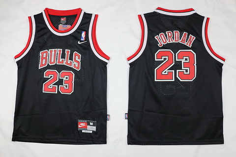 Youth Chicago Bulls #23 Michael Jordan Black With Bulls Jersey