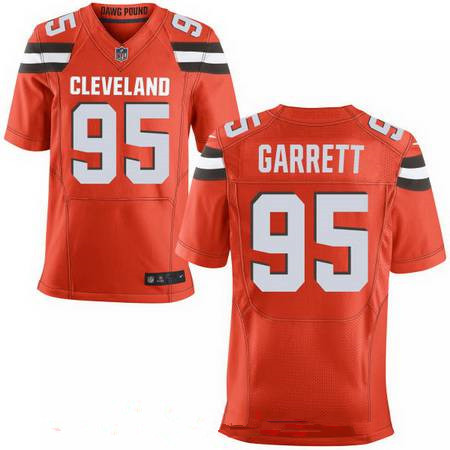 Men's 2017 NFL Draft Cleveland Browns #95 Myles Garrett Orange Alternate Stitched NFL Nike Elite Jersey