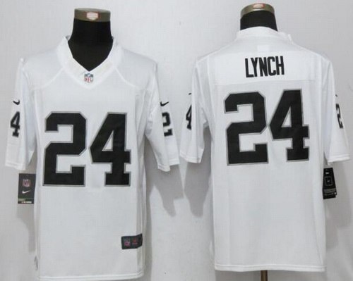 Men's Oakland Raiders #24 Marshawn Lynch White Road Stitched NFL Nike Limited Jersey