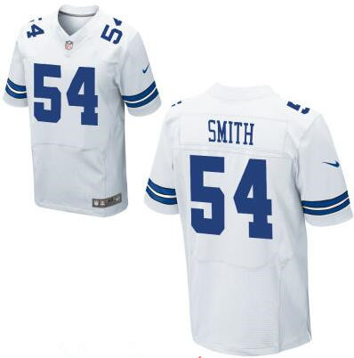 Men's Dallas Cowboys #54 Jaylon Smith White Road Stitched NFL Nike Elite Jersey