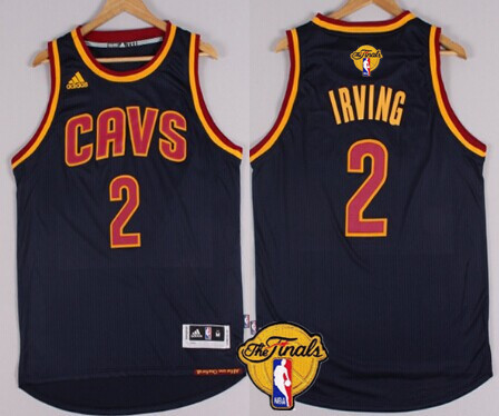 Men's Cleveland Cavaliers #2 Kyrie Irving 2017 The NBA Finals Patch Navy Blue Jersey