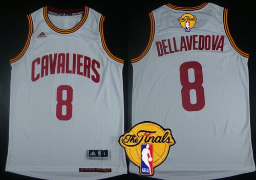 Men's Cleveland Cavaliers #8 Matthew Dellavedova 2017 The NBA Finals Patch White Jersey