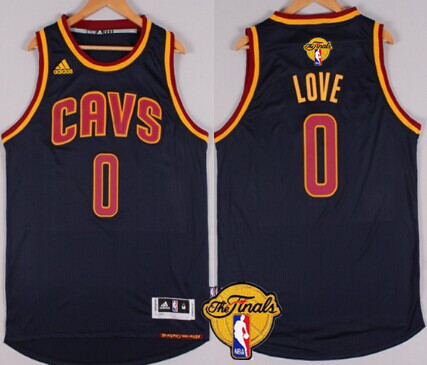 Men's Cleveland Cavaliers #0 Kevin Love 2017 The NBA Finals Patch Navy Blue Jersey