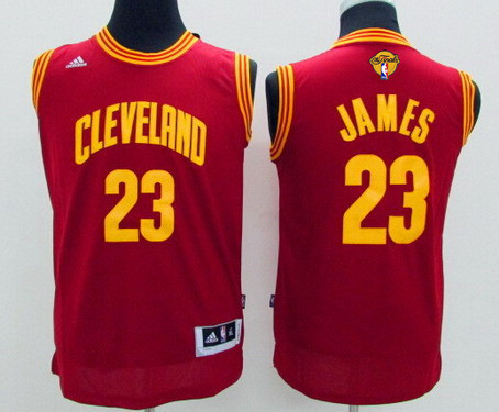 Youth Cleveland Cavaliers #23 LeBron James Red 2017 The NBA Finals Patch Jersey