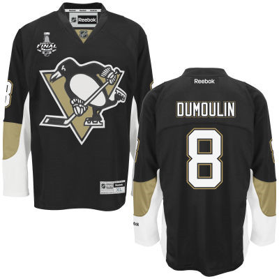 Youth Pittsburgh Penguins #8 Brian Dumoulin Black Home 2017 Stanley Cup NHL Finals Patch Jersey