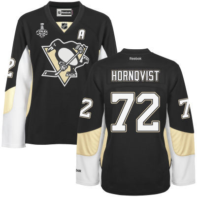 Women's Pittsburgh Penguins #72 Patric Hornqvist Black Team Color 2017 Stanley Cup NHL Finals Patch Jersey