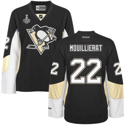 Women's Pittsburgh Penguins #22 Kael Mouillierat Black Team Color 2017 Stanley Cup NHL Finals Patch Jersey