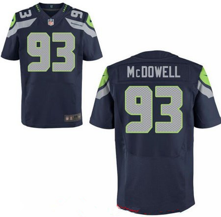 Men's 2017 NFL Draft Seattle Seahawks #93 Malik McDowell Navy Blue Team Color Stitched NFL Nike Elite Jersey